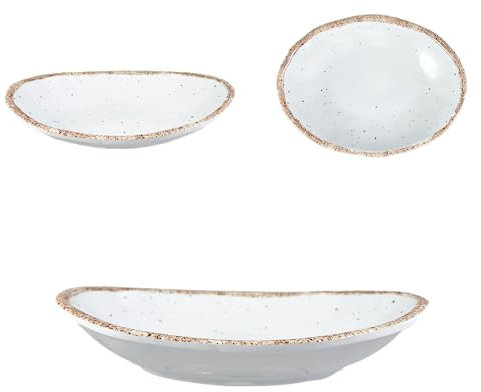 ARCA, Piatto Fondo Ovale in Melamina, Per la Tua Tavola, Colore Bianco, Collezione Tierra, 44x33x6 cm
