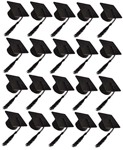 Didiseaon Mini Graduation Hat Bottle Toppers 20pcs Set Graduation Decor Wine Bottle Topper Craft Mini Hat Bottle Cover