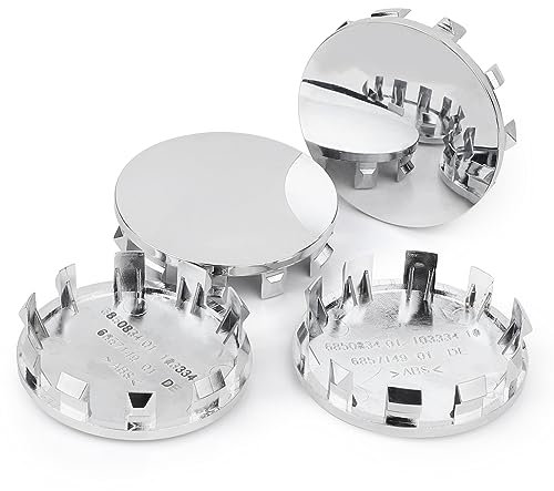 SWAWIS 4 Pezzi Coprimozzo Coprimozzi Auto Universale OD 56mm ID 53mm Ruota Cerchio Tappi, Argento