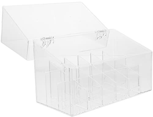 POPETPOP Soporte Transparente para Pintalabios Organizador De Maquillaje Caja De Almacenamiento con Tapa