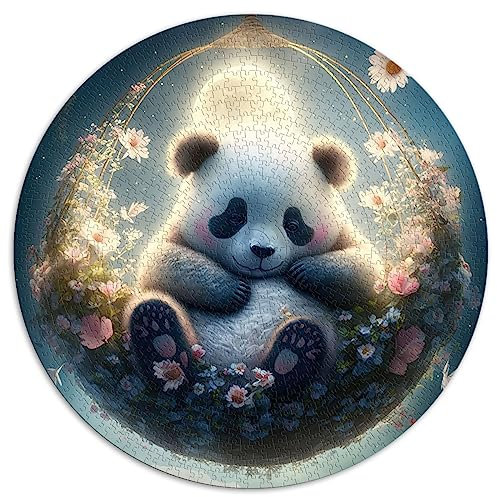 1000 Pieces Puzzle Gifts Baby Panda Spherical Jigsaw Puzzle Recycled Cardboard 67.5x67.5cm