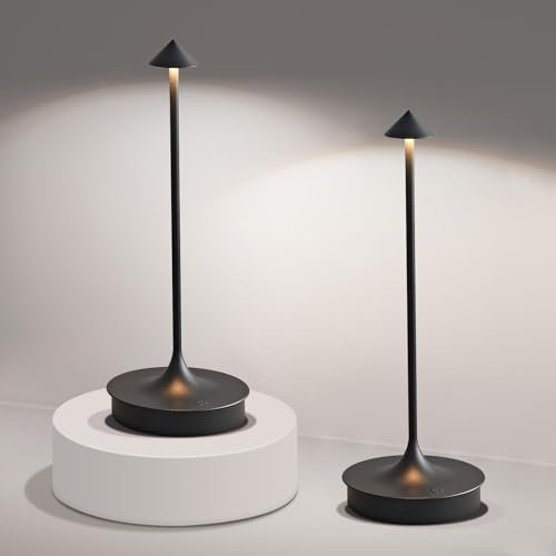 Leomix Tischlampe Kabellos LED Tischleuchte Kabellose Akku Tischlampe Aufladbar 4000mAh Tischlampe Touch Dimmbar Outdoor Tischlampe IP54 Wasserdicht für Restaurant/Bar/Garten/Balkon/Esstisch