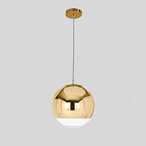 Lampe à suspension boule de verre miroir nordique créative 1 lumière or argent verre boule de miroir lampe globe suspension lustre lustre en verre salon restaurant cuisine plafonnier réglable E27