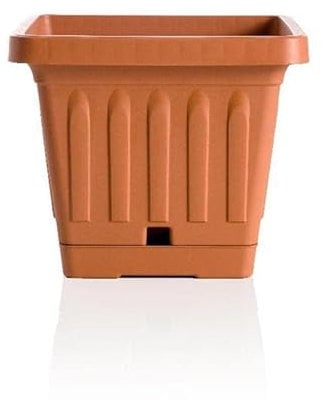 bama Vaso Fioriera Quadrato con Riserva Colore Terracotta 20 x 20 x 16,5 cm