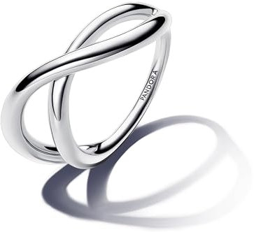PANDORA Essence Organisch Geformter Unendlichkeitsring aus Sterling Silber, Größe: 52, 193318C00-52