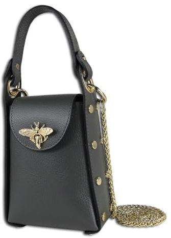 Toscanto Damen Umhängetasche Leder Tasche grau OTT813UK Leder Umhängetasche