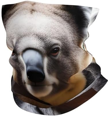 Hochelastisches Sport-Halstuch als Schal, Maske, Armband, Schal, Stirnband, Koala-Bär, weiß, Einheitsgröße, Weiß, Einheitsgröße, weiß, One size