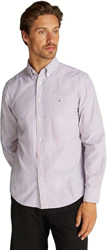Tommy Hilfiger Men's Flex POPLIN Classic STP RF Shirt MW0MW37549 L/S Shirt, Red (Regatta Red/Multi), XL