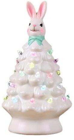 Rordigo Dekoration für Bäume mit Osterhasen, beleuchtet den Osterhasenbaum mit bunten Lampenperlen, künstlich betrieben
