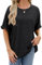 Famulily Womens Black Tshirt Oversized Summer Tops Casual Short Sleeve Loose Basic T Shirt (XL, Black)
