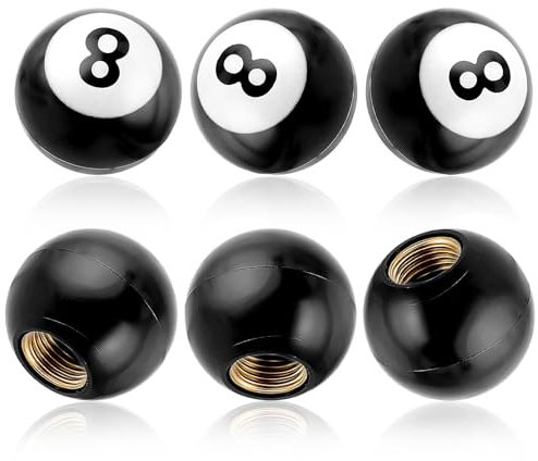 JIEYAO 6pcs 8 Bouchons De Valve De Billard, Couvercles De Tige De Valve Universels Bouchon De Pneu Étanche avec Noyau en Cuivre Bouchons De Valve De Pneu De Canard pour Voitures SUV Camions Motos