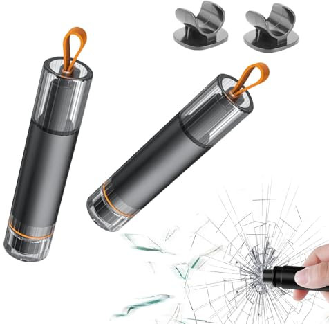 STFALI 2 Stück Gurtschneider Notfallhammer, Notfallhammer Auto Mit Gurtschneider,2 In 1 Car Accessories Wird mit Zwei Aufbewahrungswerkzeugen Geliefert, Auto Gadgets Notfall Pannenwerkzeug