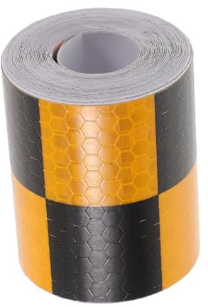 PLAFOPE Nastro Riflettente Adesivo Sicurezza Alta Visibilità Per Auto Striscia Checkered Arancione Nero Resistente Graffi e Intemperie Decorazione Personalizzabile Per Carrozzeria Facile d