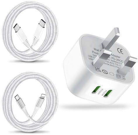 25W USB C Charger Plug and Cable for Apple iPad Pro 13 12.9 11 10.5 9.7,iPad Air 2 3rd 4th 5th,iPad 5th 6th 7th 8th 9th 10th Generation 2018-2024,i-Pad Mini 2/3/4/5/6 iPhone 15 16 14 13 12 SE Adapter