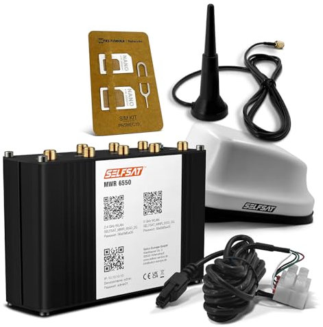 SELFSAT MWR 6550 5G Cat 20 WiFi 6 WLAN Router bis 3,4 Gbps inkl. SELFSAT 5G Antenne weiß