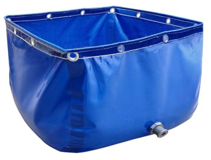 Estanque de peces plegable portátil para piscina de jardín acuático Koi, 2 x 7 x 1 m, tanque de almacenamiento de agua azul sobre el suelo, lona para piscina y estanque