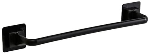Kitchen Bathroom Wall Bath Towel Holder Rail Rack Self Adhesive Towel Rod Bar Portable Useful Household Gadget,Black,34cm