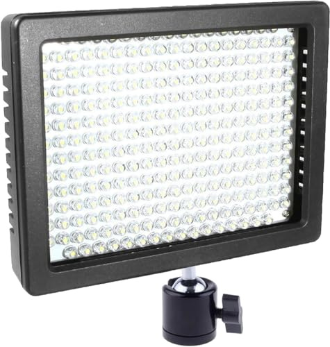 100W Rechargeable LED Video Light Compatible with Pentax K-1 Mark II – 160 LED Panel Display, Dimmable 5600K–3200K, 900 Lux, (Includes UK Adapter plug)