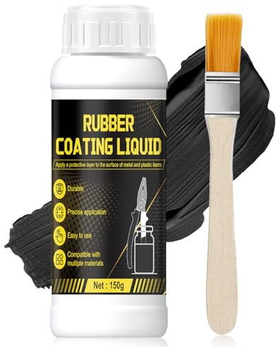 NoxGule 150g Multi Purpose Rubber Coating, Rubber Paint Black, Liquid rubber Waterproof Sealant, Waterproof, Flexible, Protective Coating for Pliers and Jewelry Tools (Black-B)