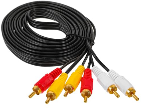 Alipis Cavo Av 3 Metri 3 Coppie connettori maschio-maschio in PVC per TV Dvd Vcd Cavo Ausiliario Audio Video 6 Testine per Collegamenti Multimediali e Videoregistratore