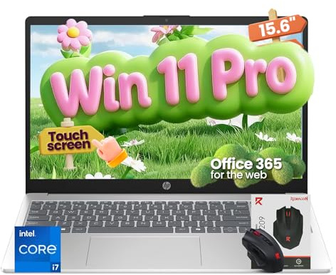HP 15.6 Touchscreen Laptop for Business & Study, Intel Core i7-1355U, 20GB RAM, 512GB SSD, FHD Display, Iris Xe Graphics, Win 11 Pro, Copilot, Webcam, WiFi 6 & BT, Office 365 for the Web