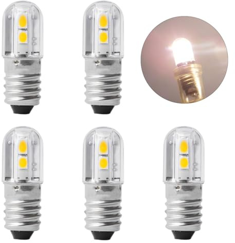 GERUI E10 LED Lampe 5er Pack 220-240V Warmweiß 1W 100 Lumen 3000K, Miniatur-Schraubsockel Glühbirne, Ersatz für Haushalt, Modellbau, Lichterketten (240, Volt)