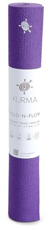 Fold-N-Flow Reise Yogamatte von Kurma, L 185 cm x B 60 cm, 2,9 mm, PVC, Moonrise (lila)