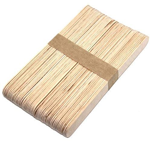 50 Jumbo Natural Wooden Wide Lollipop Lolly Sticks - Garden Plant Labels Markers - Kids Art Craft Models