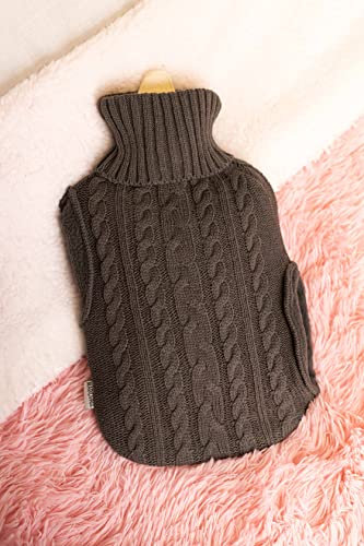 Graden Mile 2ltr hot Water Bottle Knitted hot Water Bottle for Neck and Shoulders Ladies hot Water Bottle Gift Set Leakproof Large hot Water Bag, Hand feet Warmer, Neck and Shoulder Pain Relief