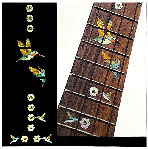 Inlaystickers UKF-327BH Bündmarker, Inlay-Aufkleber für Ukulelen, Motiv: Bienenkolibri,