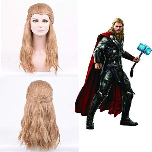 Cosroad The Avengers Thor Cosplay Wig Loki Long black Hair Costumes Adult Halloween Party Plays Wigs One Size Thor
