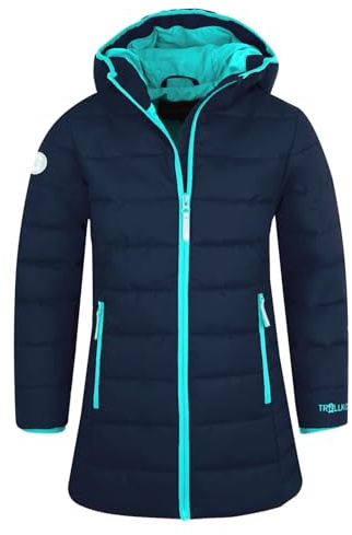 Trollkids Girls Stavanger Coat | Wasserabweisend und atmungsaktiv, Warme Wattierung, Angeschnittene Kapuze, Zwei Hüfttaschen