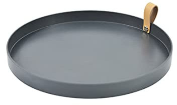 Verve Jelly ABS Einfachheit Dekorativen Tablett Runde 26cm Durchmesser, Kerzenhalter, Snack Cupcake Tablett, Tischablage, Obsttabletts, Kosmetik Schmuck Organizer (Tief grau)