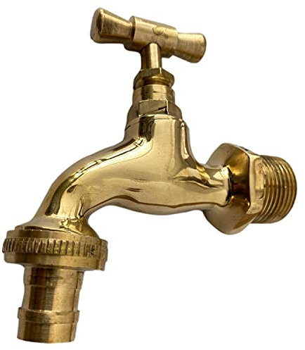 aubaho Wasserhahn Auslaufventil aus Messing für Garten Brunnen 3/4 Zoll Antik Stil 12cm