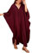 Bsubseach Women Casual Kaftan Batwing Sleeve Plus Size Swimsuit Cover Up Maxi Beach Dress Dark Red