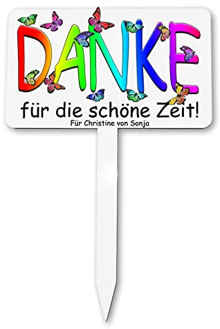 personalisierter Blumentopf Stecker DANKE mit Text nach Angabe/Bedanken Dankeschön Abschied/personalisierte Geschenkidee/Pflanzenschild Pflanzenetikett Pflanzenstecker Blumenschild Blumenstecker