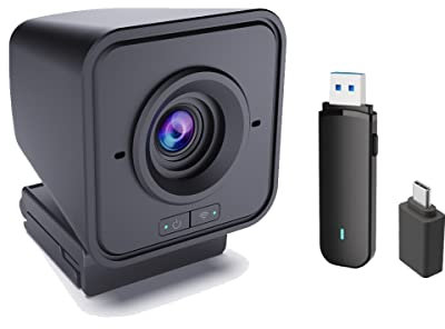 Project Telecom Webcam Marconi Wireless HD 1080p, 2MP, USB-A e USB-C, PC, laptop, Streaming, microfono integrato, videoconferenze, webinar, giochi, compatibile con Ecamm Live