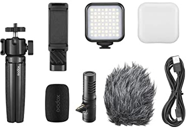 Godox VK2 Vlogging-Kit mit Handstativ für Mobile Geräte mit Lightning-Anschluss für Smartphones