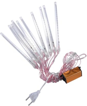 OSALADI 10Pcs12 Dusche Schnee für Fallenden Kaskadenstecker Regen Zoll Lichter Blauer Regentropfen Garten im Freien LED-Baum Angetriebenes Lichtpflaster mit Party-Eiszapfen-Atmosphäre