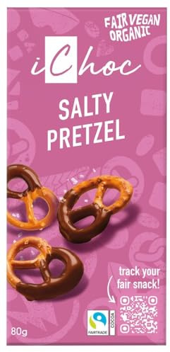 Chocolate vegano con trozos de Pretzel 80g Ichoc