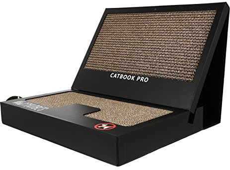 BCOATH Kratzbrett Für Katzen in Laptopform Tragbares Kratzspielzeug Mit Teaser-Stick Superstabil Und Abriebfest Für Möbel-Schutz