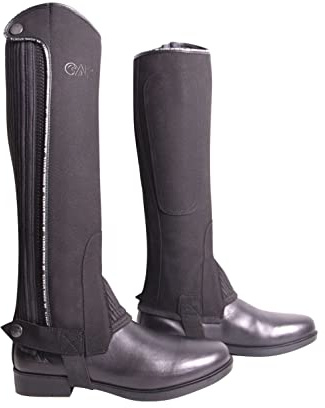 AK GRACE Micro Suede Washable Horse Riding Half Chaps AKRS-1950 (Black, 3XL)