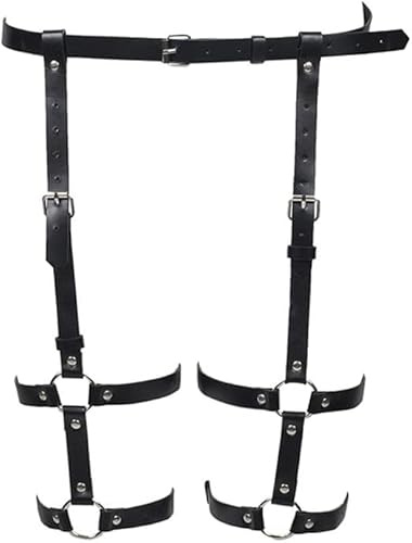 FDEETY Verstellbare Harness Körperkette Riemen Körperschmuck Taille Bein Gurt Accessoire Schmuck Punk Gothic Stil Damen