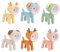USMEI Mini Nachtlicht, Cute led hund nachtlicht, kreative Cartoon Haustier Hund und Hirsch Faltbare Kleine Tischlampe mit Handyhalter, Kawaii Raumdekor Tier Kleinkind nachttischlampe (6 Pack-B)