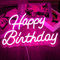 Happy Birthday Neon Sign Home Decor luci camera da letto decorazione da parete luce notturna buon compleanno luce up segno decorazione festa di compleanno interruttore dimmerabile LED Neon (rosa)
