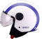 Sparco Riders Sp601 Motorradhelm, Scooter ECE 22.06 Homologiert, Demi-Jet Helm mit Anti-Kratz-Visier und Micrometric Auslösung, Weiss/BLAU (MATT), XS