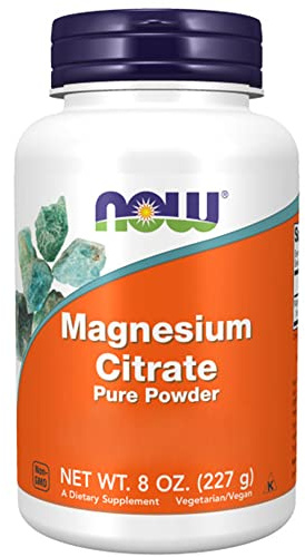 Now Foods, Magnesium Citrate Powder, Magnesiumcitrat, 227g veganes Pulver, Laborgeprüft, Glutenfrei, Vegetarisch, Sojafrei, ohne Gentechnik