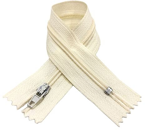 25 Chiusure Lampo in Nylon, 24 Colori e Misure, Cerniera per Cucire, Chiusure Lampo per Cucire su Vestiti, Tessuti, Chiusuri Lampo al Metro n.3,(25 x 40 cm, crema 103)