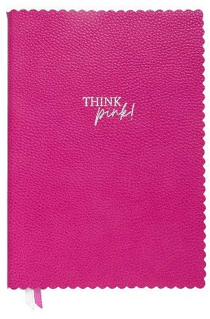 ARTEBENE MAJOIE Notizbuch DIN A5 Pink – Schreibbuch in veganer Leder-Optik, welligen Rändern & 2 Lesezeichenbändern
