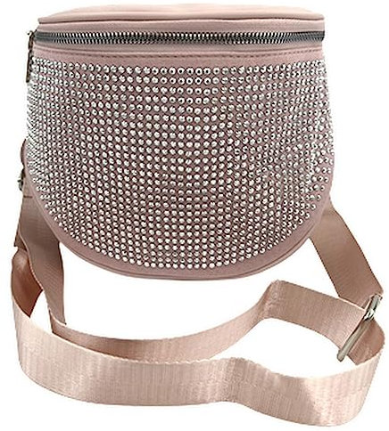ayados Damen Crossbody Bag Bauchtasche Handtasche Schultergurt Cross body bag Tasche Strass Schultertasche Umhängetasche 250-02 (Rosa)